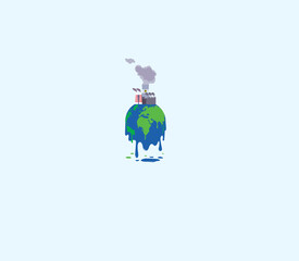 Air pollution concept. save nature save the earth. vector illustrations.