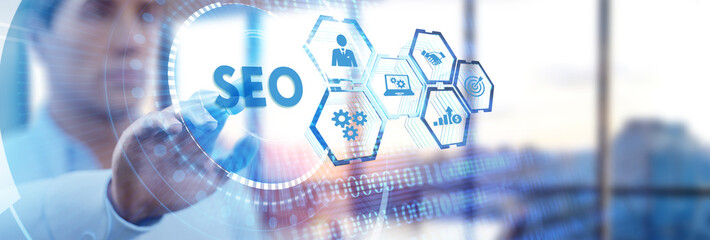 Business, Technology, Internet and network concept. SEO Search engine optimization marketing...