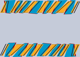 Framed background with abstract colorful stripes pattern and with some copy space area