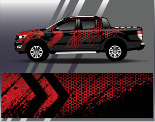 Car wrap design vector. Graphic abstract stripe racing background kit designs for wrap vehicle race car rally adventure and livery