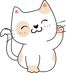 Cute cat sitting cartoon illustration animal flat cartoon style
