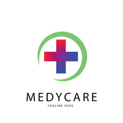 Fototapeta premium medical logo design Medi care logo template. Medical logo. Pharmacy logo template. Vector design.