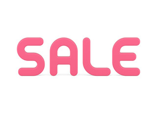 Sale pink realistic 3d icon marketing retail advertising. Store market promotion