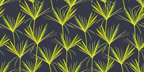 Seamless pattern with Tropical flowers and leaves design. Stylish trendy fashion floral pattern - 546515510