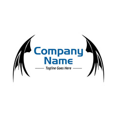 dragon head and wings logo, sample company logo, a simple vector design