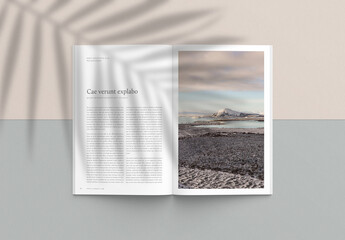 Magazine Spread Mockup with Paper Texture