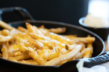 frying pan with potatoes