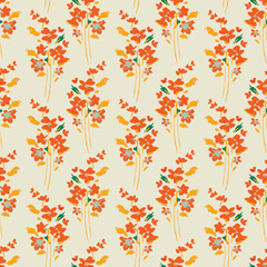 Vector Hand painted flower bunch seamless pattern and digital textile print. Vector illustration