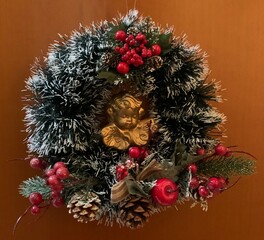 christmas wreath with candle