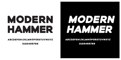 Modern Bold Font. Regular Italic Number Typography urban style alphabet fonts for fashion, sport, technology, digital, movie, logo design, vector illustration