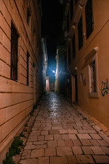 beautiful christmas street in corfu greece