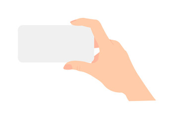 Illustration of holding a mobile phone ( mock up )