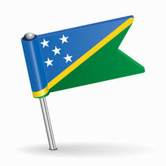 Solomon Islands flag map pointer layout. Vector illustration.