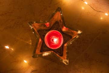 christmas lights on the wall