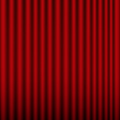 Red curtain background. Event opening. Cinema banner