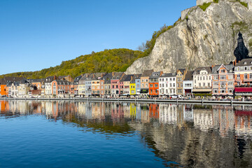 Obraz premium View of the historic town of Dinant with scenic River Meuse in Belgium