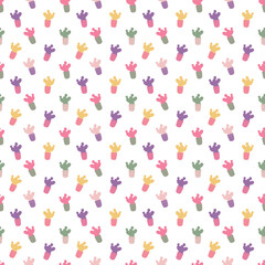 Seamless cacti pattern, Cactus repeat background, Succulent wallpaper,  Plant in pot repeat design, Modern botanical print, Perfect for fabric, textile, wallpaper, wrapping paper, stationery design