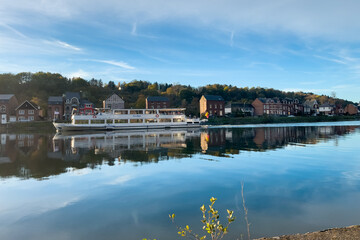 Fototapeta premium View of the historic town of Dinant with scenic River Meuse in Belgium