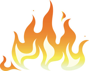 Fire decal. Gradient flame symbol. Burning icon