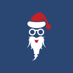 Merry christmas santa claus vector logo
