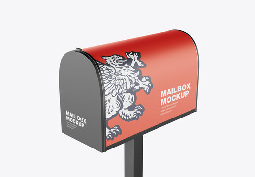 Metallic Mailbox Mockup