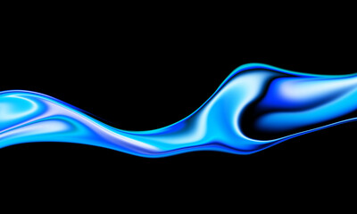 shiny blue fluid digital abstract background in the darkb