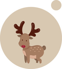 christmas reindeer with red nose