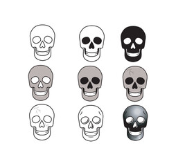set of skull head collection vector illustration