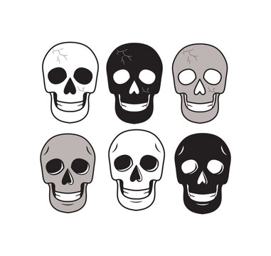 set of skull head collection vector illustration