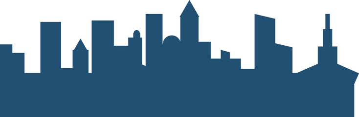 Silhouette of a modern big city on a white background. Vector illustration.