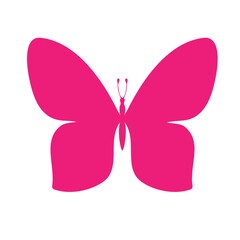 Colored butterfly silhouette. Template for printing , PNG illustration, icon. Butterfly with open wings, top view