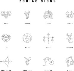 12 vector Zodiac Signs