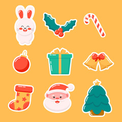 vector set of Christmas stickers