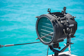Spotlight onboard the navy warship