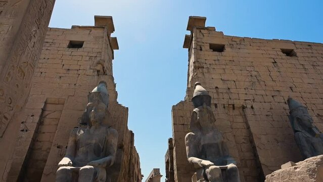 Footage of entrance to karnak temple in egypt