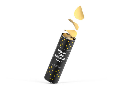 Potato Chips Paper Tube Mockup