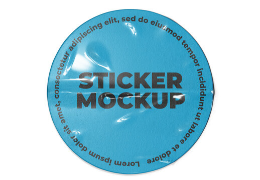 Round Sticker Mockup Template