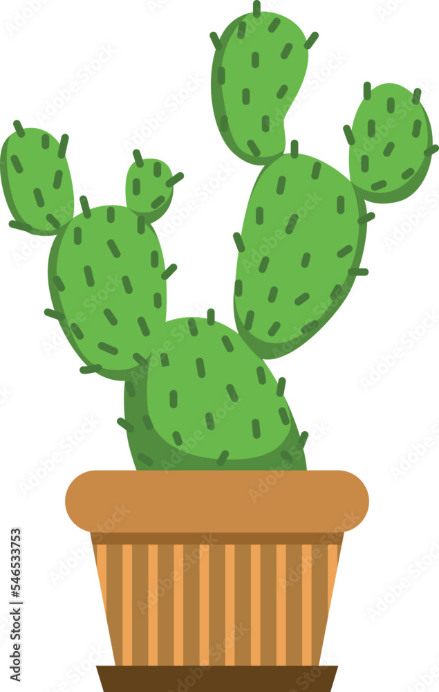 Canvas Prints Cactus in decorative pot. Green home succulent icon