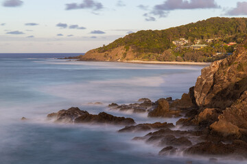 Rocky coastline view around Cape Byron, NSW, Australia.