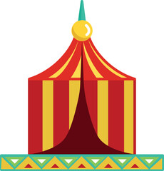 Striped tent icon. Show circus. Funfair symbol