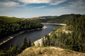 Reservoir in the summer drought 
