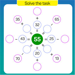 Solve the task. Math questions, addition process