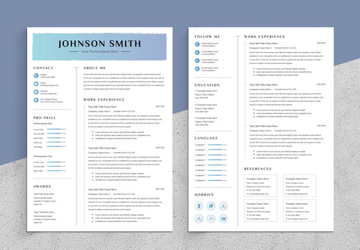 Simple Resume Layout with Gradient