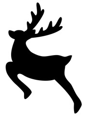 Christmas reindeer silhouette illustration