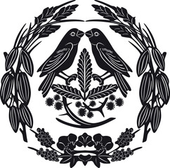 Bird with floral frame vector design. 