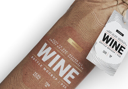 Wine Paper Wrap Mockup Template