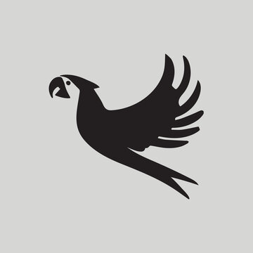 recommend clip art: Modern parrot logo. Minimal clean icon for company. Isolated bird template concept. Exotic logotype. Simple geometric mascot. Beautiful bird with wings. Minimalism shape. Vector illustration.