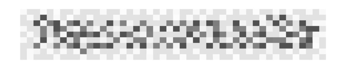 Censorship blur effect horizontal checkered texture. Gray pixel mosaic pattern hiding text, image or another prohibited or privacy content