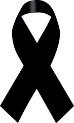 Black ribbon as a symbol of awareness melanoma