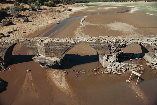 Roman bridge of Vinuesa in the province of Soria, Spain